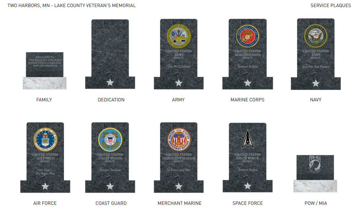 Image of the 10 military monuments.